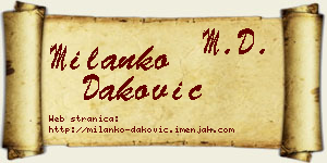 Milanko Daković vizit kartica